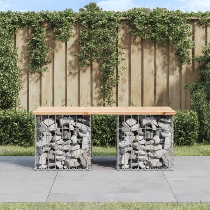 VidaXL Banc de jardin design de gabion 103x44x42 cm bois massif de pin 834338