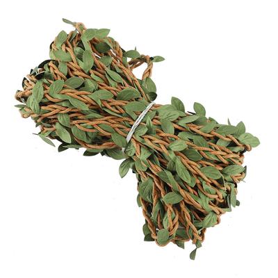 10m Simulation Leaves Mixed Braid Forest Series Hemp Rope Rattan Decoration Brown