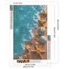Bord de mer 5D DIY Rond Plein Forage Kit de Peinture Diamant Kits d'Art Diamant pour Adultes/Débutants Idée Cadeau Décoration Maison 40x60cm