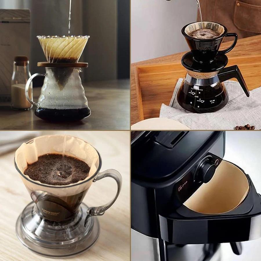 40Pcs Cone Coffee Filters Paper Coffee Coffee Filters 2-4 Cups Disposable Pour Over Drip Paper for Coffee Maker Accessories
