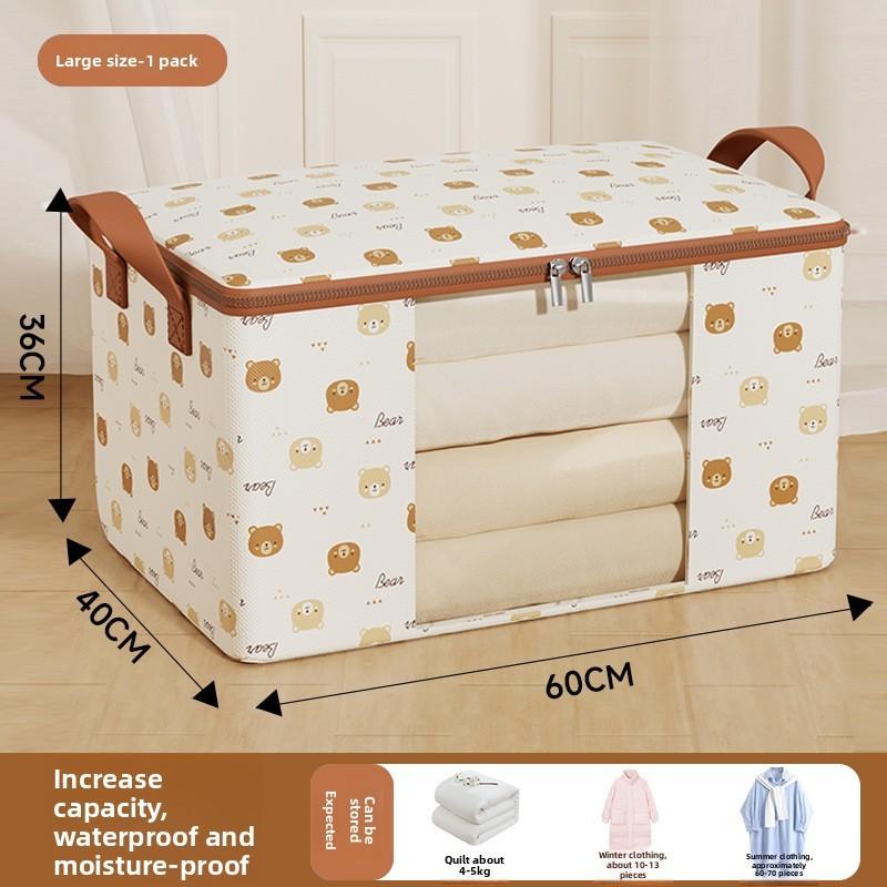 Clothes Storage Bag With Transparent Material For Bedroom Organizing