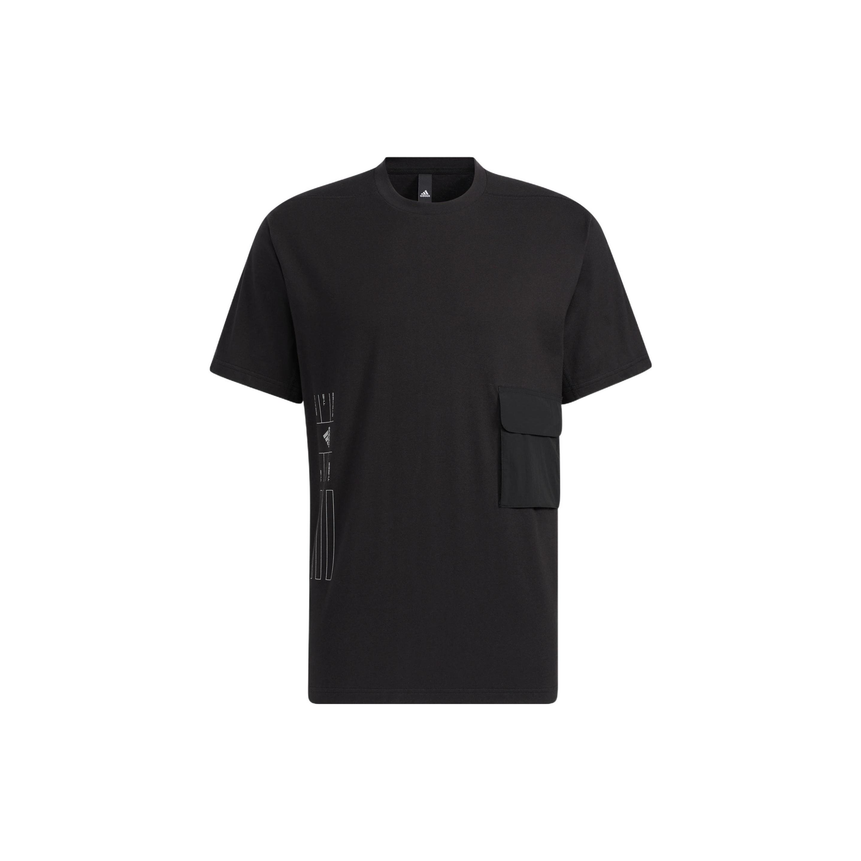 adidas Th Hvcot Tee Solid Color Sports Short Sleeve Black Men s HE9945 L