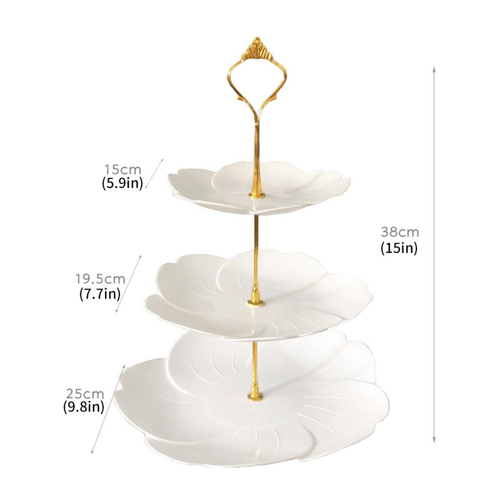 3 Tier Cake Stand Afternoon Tea Wedding Plates Party Tableware Xmas Brithday Cakes, Desserts, Cookies, Fruit Tray