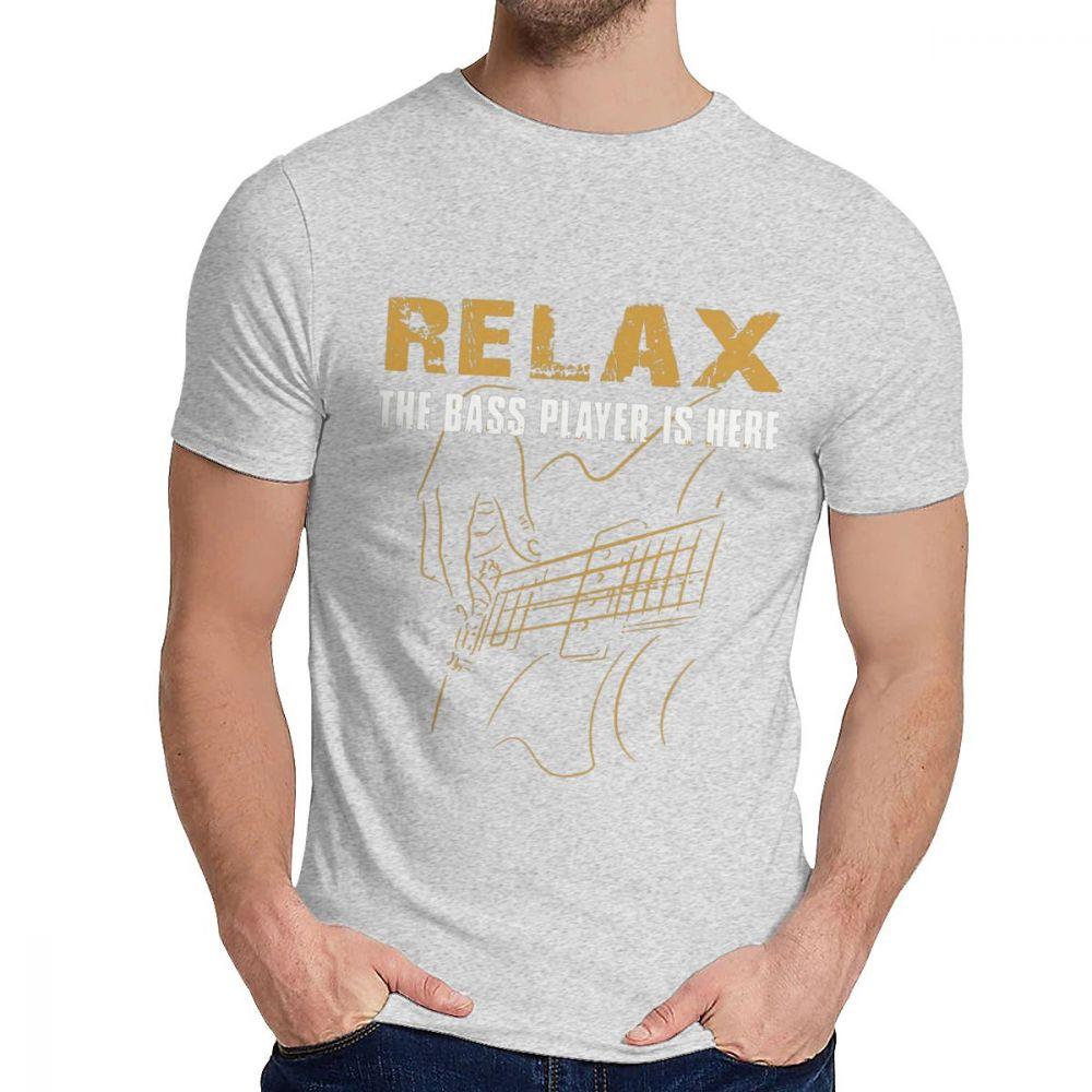 Unisex T Shirt The Bass Player Is Here Electric Guitars Music Tops 100 Cotton Fashion