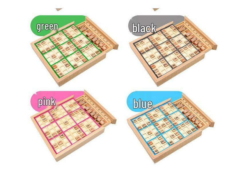 Wooden Sudoku Board: Educational Logic Game for Adults & Kids