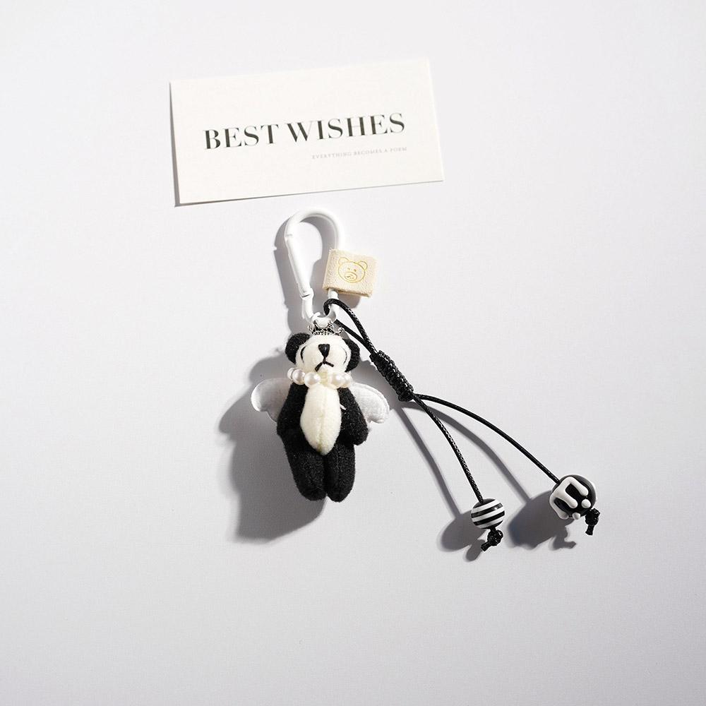 Cartoon Panda Pendant Keychain Plush Animals Backpack Hanging Piece Bag Charm Car Key Chain Trend Accessories Gift A524
