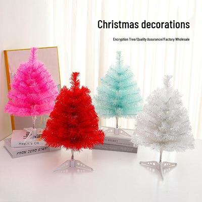 Mini Pink Tabletop Christmas Tree Ornament, 45/60cm - Festive Holiday Decoration