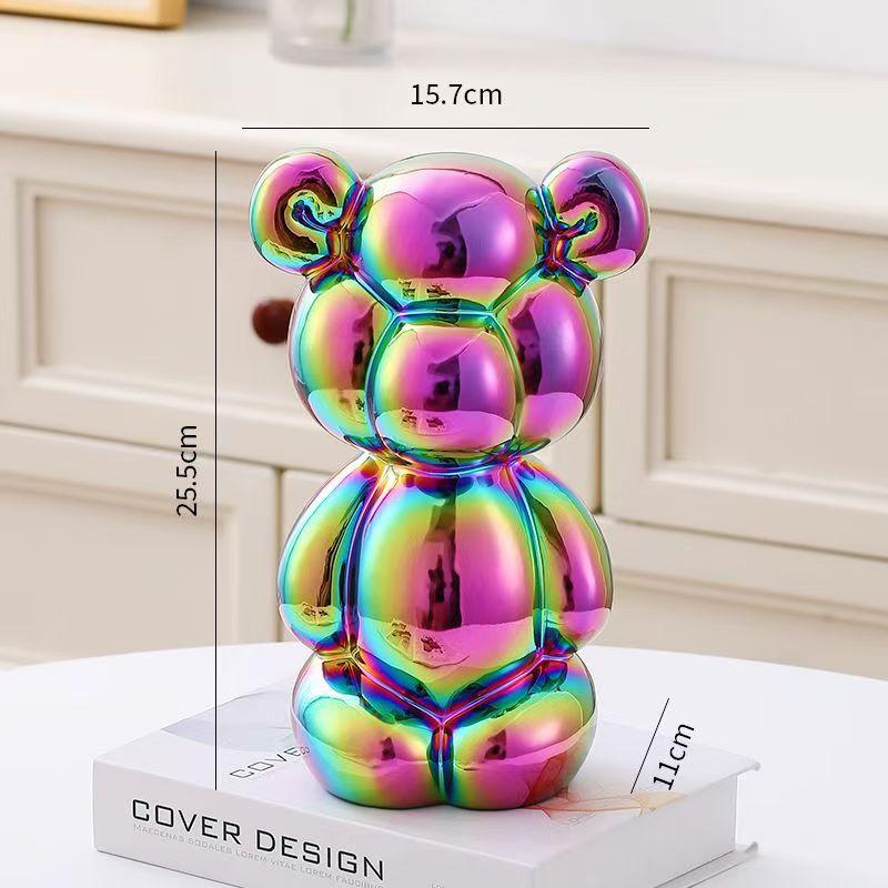 25.5cm Creative Balloon Bear Abstract Ceramic Ornament Sculpture Study Room Statue Home Decor Office Accessories Decoration Gift