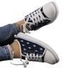 Large size round head casual color matching women's shoes lace-up comfortable fashion sports shoes retro canvas