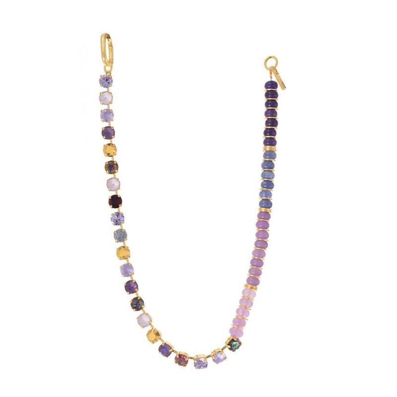 Zircon Layered Choker Necklace Three Tier Rainbow Beads Stylish Jewelry for Girls Women Festival Gift Casual Wear