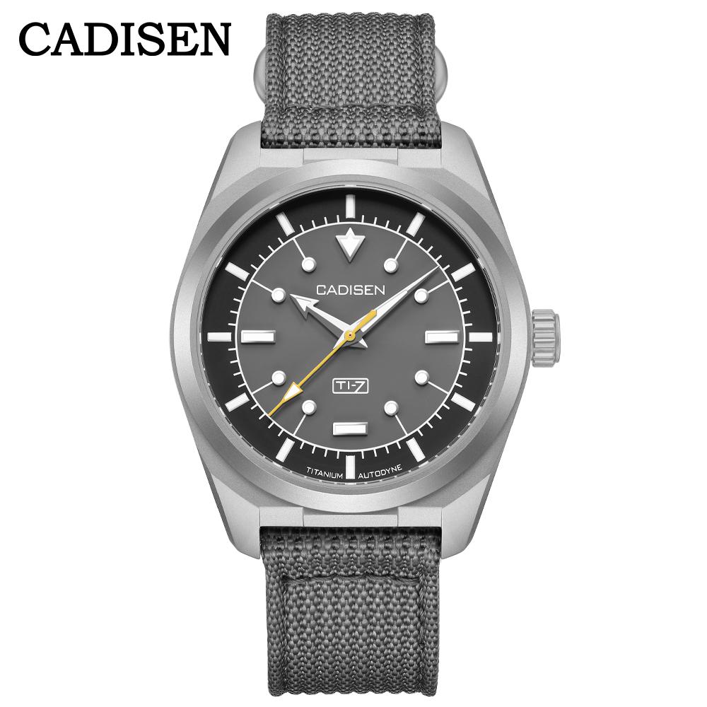 CADISEN TI-7 Autodyne Titanium Steel Automatic Mechanical Canvas Wristwatch Japan MIYOTA 8215 100M Waterproof Gift Man Watches