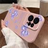 Purple Bowknot Print Leather Texture TPU Matte Case For Xiaomi 13T Poco X6 M6 Redmi Note 14 Pro 13 12 11 Lens Protection Soft Shockproof Phone Cover