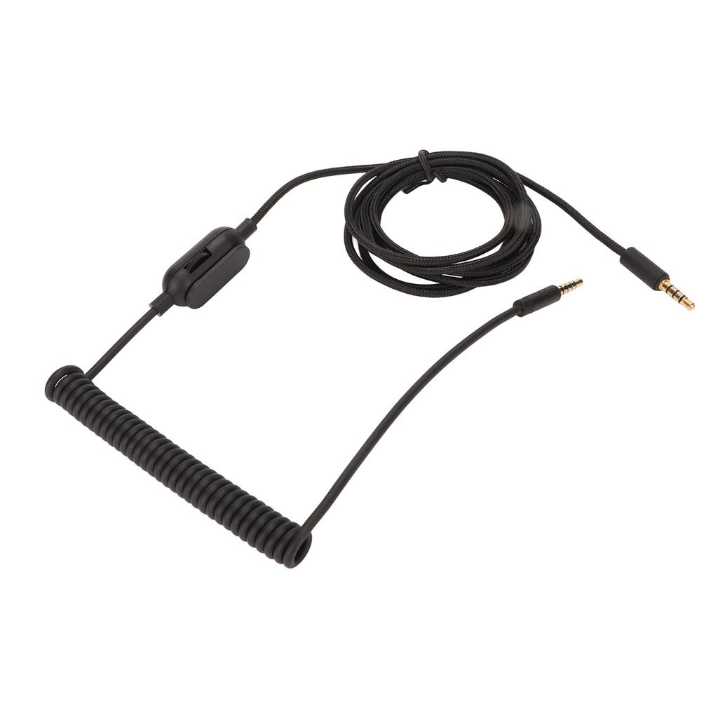 3.5mm Male to 3.5mm Male Coiled Sound Cable Headphone Spring Coiled Cable Replacement for Logitech GPRO GPRO G233 G433