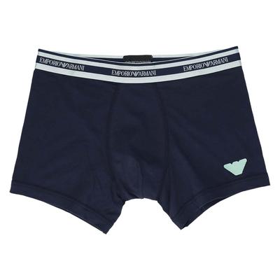 Emporio Armani SHINY LOGOBAND Herren-Boxer-Slips mit glänzendem Bund und Logo, Frontverschluss, Größe Klein (EU Größe), Marine (Produktcode: 54045128)
