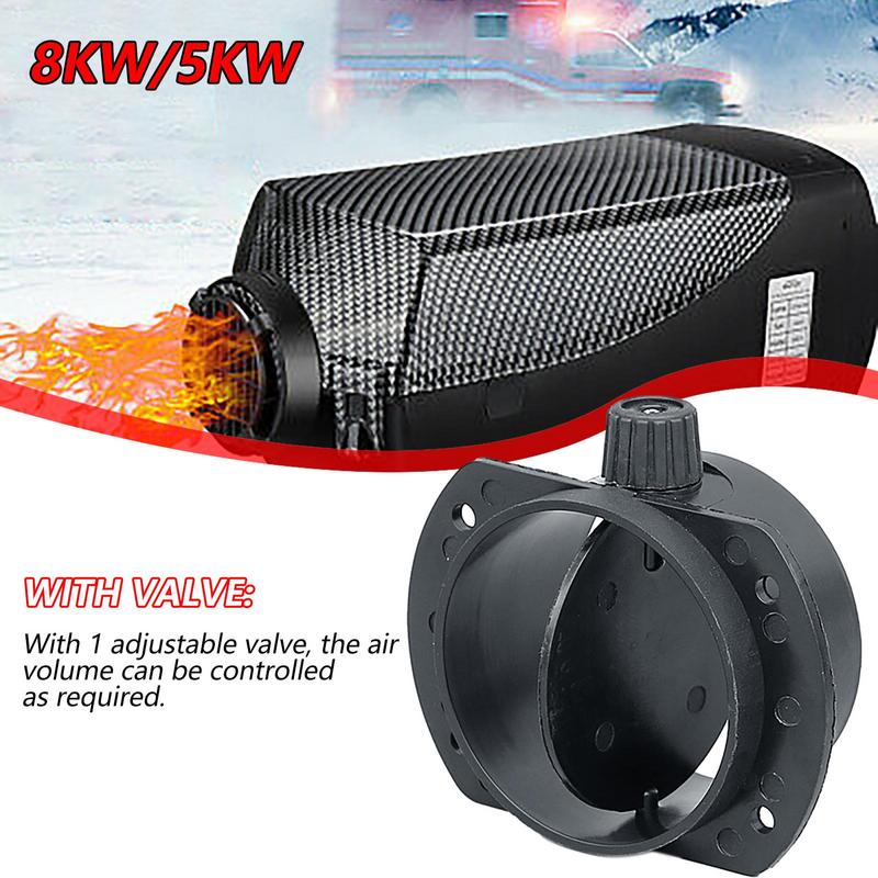 Heater Outlet Connector 75mm Exhaust Car Heater Regulating Valve Flap for Diesel Parking Heater Air Vent Ducting Connector