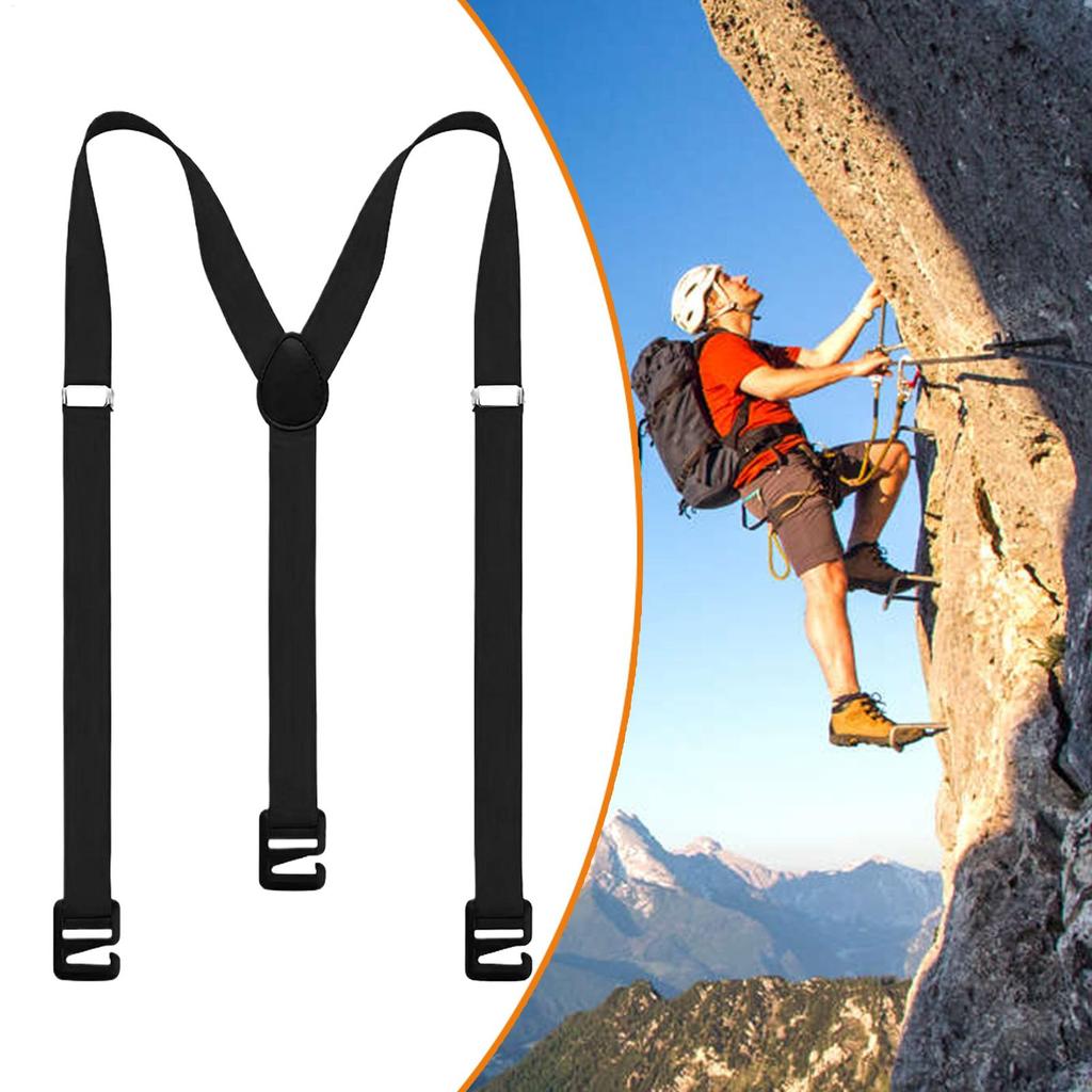 Premium Suspenders Clip-on Y-Back Elastic Belt for Snowboarding Climbing Trekking Men's Winter Gear Fashion Accessories