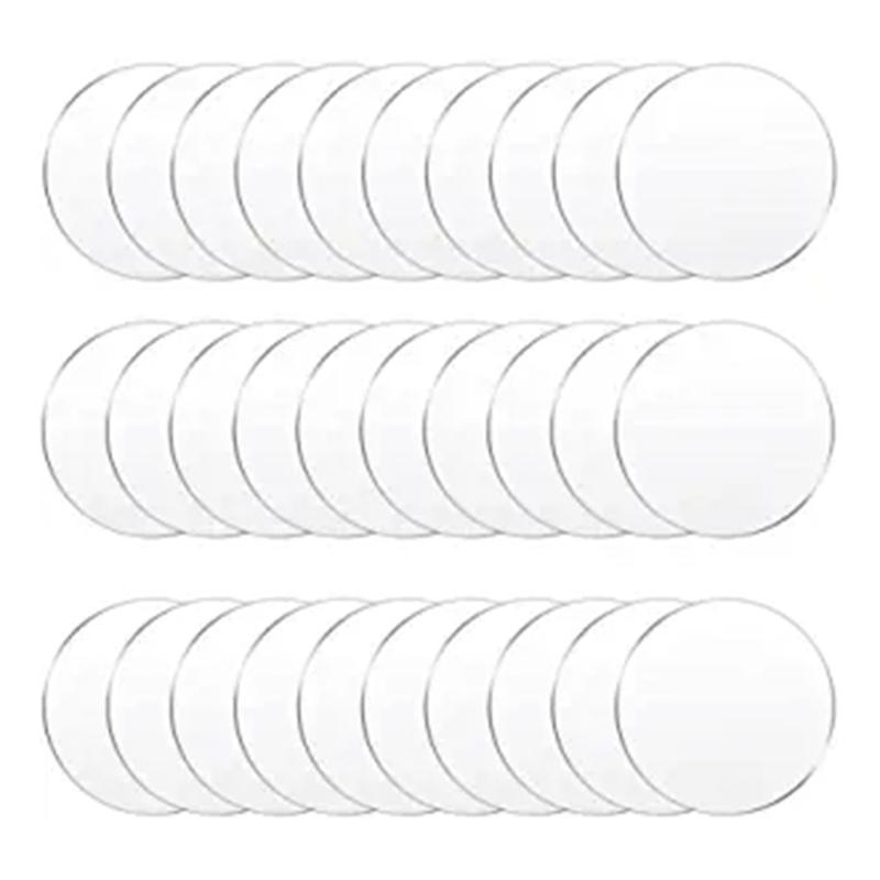 30Pcs Multi Purpose Clear Acrylic Board Blank Round Panel Shatterproof for Wedding Party Signs Display Project