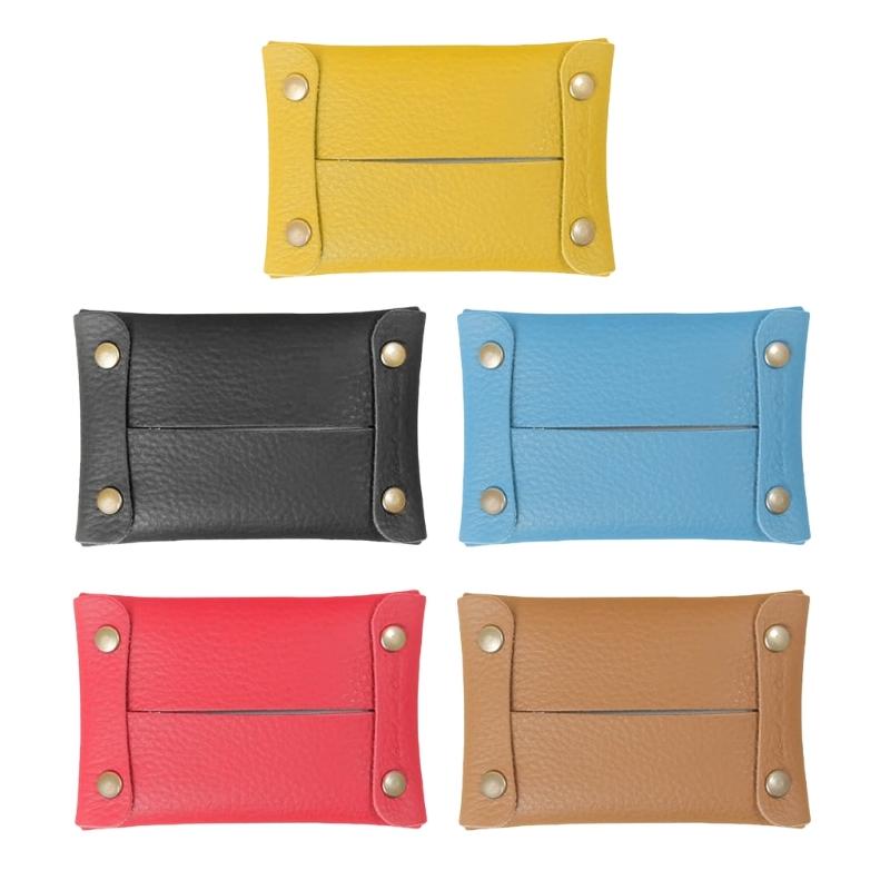 

Delicate Tissue Holder Soft PU Leather Easy to Use Case for Bathroom Accessories