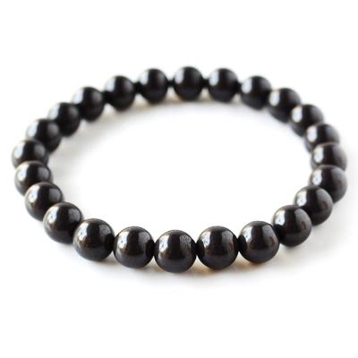 Black Beitou Stone from Negative Ion Radium Black Inner [GOLD STONE] Bracelet, 8mm, Taiwan, Measured, Hokutolite, Diameter Approx. 17.5cm