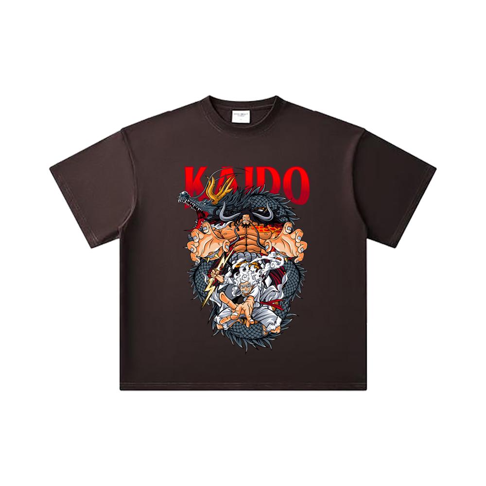 260 GSM Double Yarn 32 Count 100% Cotton One Piece V29 Kaido Print Unisex Heavy Cotton T Shirt