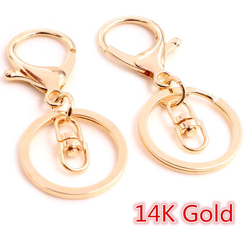 5pcs Multi-colors DIY Keychain Accessories Lobaster Clasp Hooks with 30mm Kring Ring Connector for DIY Pendant Jewelry Making