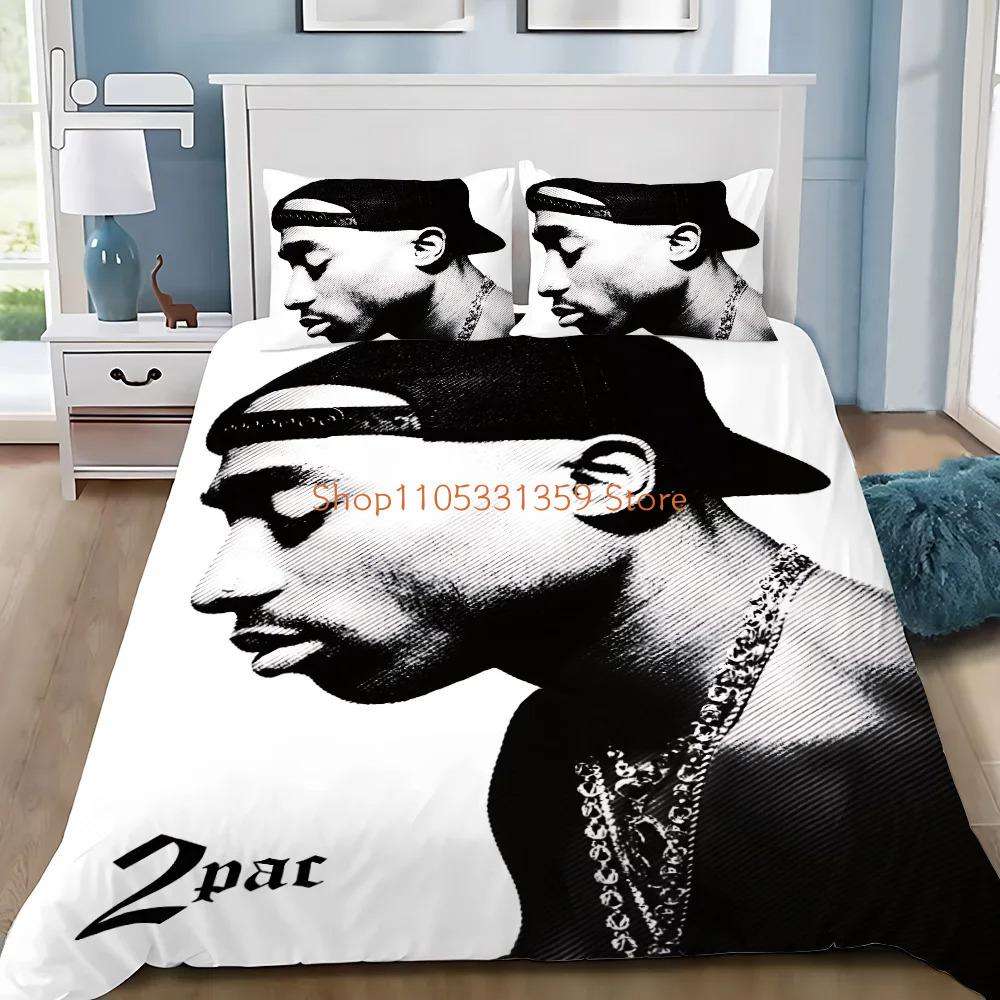 Squisiti Set Lenzuola 3D Tupac Carta da Parati Hip Hop 2Pa C Musica Stampa Digitale Copripiumino Piumone Letto Ragazze Ragazzi Regalo