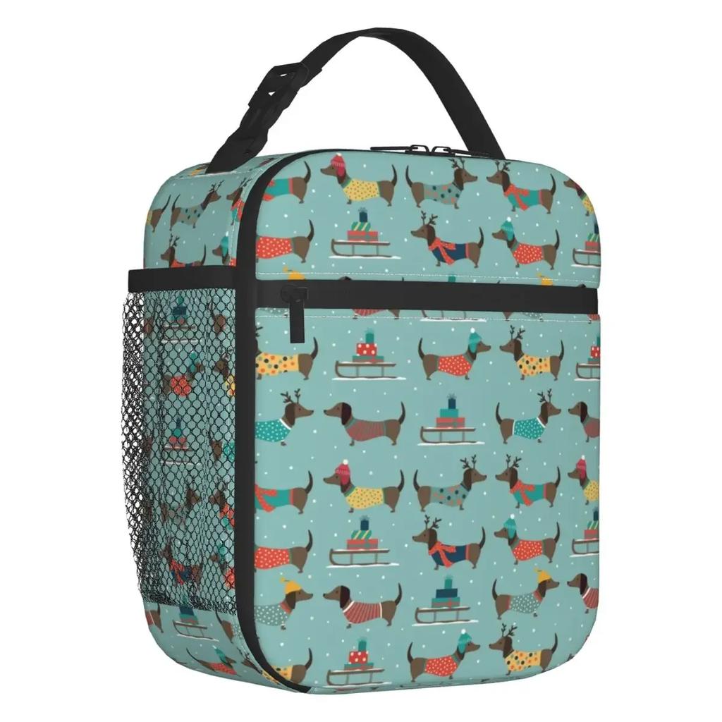 Custom Sausage Dog Lunch Bag Women Thermal Cooler Insulated Lunch Box for Student School