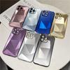 Glitter Plating Daimond Mirror Phone Case For iPhone 15 14 13 12 11 Pro Max 15 Plus Shockproof Bumper Bling Soft TPU Lens Camera Protection Cover