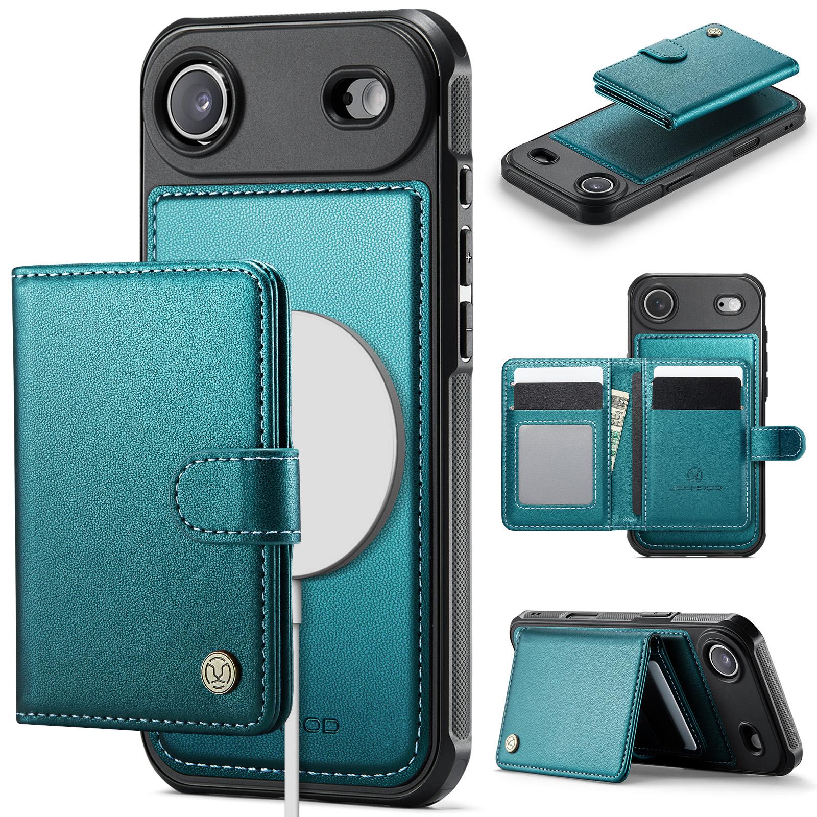 

For iPhone Air Case JEEHOOD J09 RFID Blocking Card Holder Leather Back Phone Cover Compatible with MagSafe