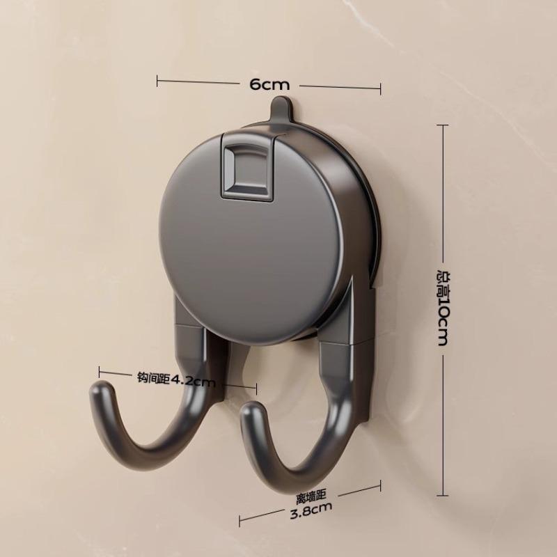 Suction Cup Hook No Drilling Required Bathroom Hooks Kitchen Door Back Clothes Hook Dual Hooks Strong Load-bearing Hooks