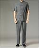 Men's 2022 Summer Short Sleeve Tang Suit: Cotton Linen Two-Piece Set for Middle-Aged and Elderly Casual Wear