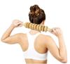 Alark Wooden Massager Gua Sha Stick Massage Tool Pain Relief Neck & Back Relax Professional Body Massager 9 Wheels Curved Roller Stick Sculpting
