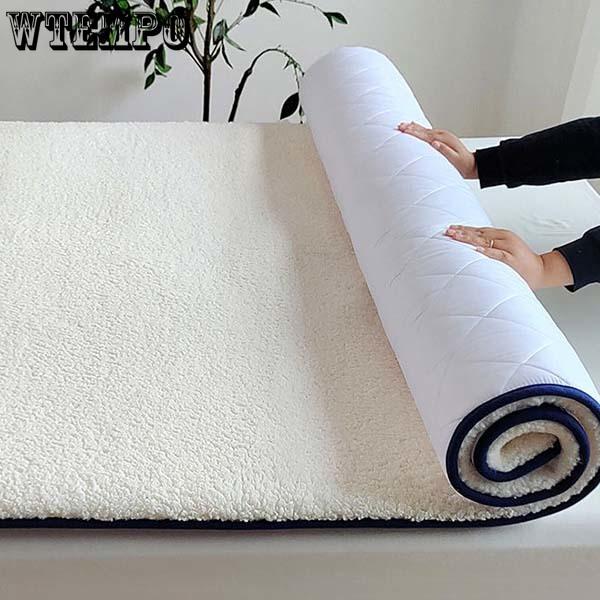 WTEMPO White Winter Cashmere Woolen Mattress Pads School Dormitories/Home Bed Single and Double Thickened Warm Soft Mattress Quilts