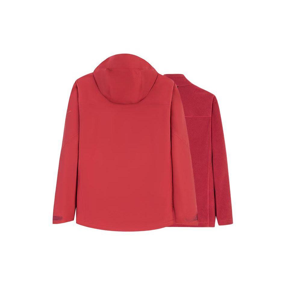 Anta Champion Outdoor Series Solid Color Woven Warm Jacket Casual Sports Suit Men Jackets Dark-Red 152410615-3