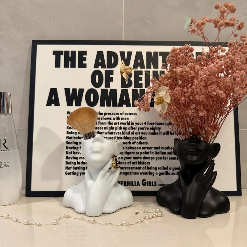 Creative Acrylic Desktop Organizer Jar Custom Photo Portrait Design Pen Makeup Brush Holder Tabletop Decor