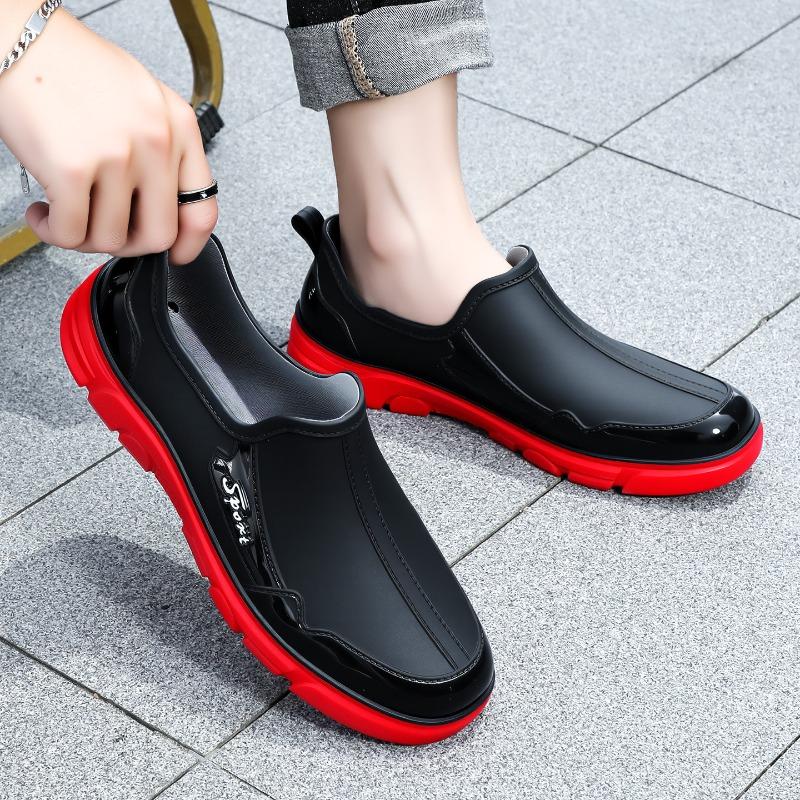 Fashion short rain shoes men's and women's four-season work shoes low-top non-slip water shoes fishing waterproof glue shoes