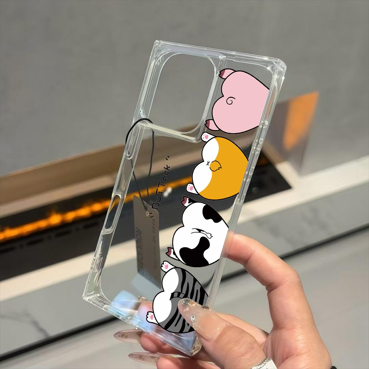 

Clear Square Back Tube Case Protection For iPhone 12 13 16 ProMax 11 15 Plus 14 Pro Max Anti-Oxygen,Bullish Pattern Casing iphone 11 ProMax