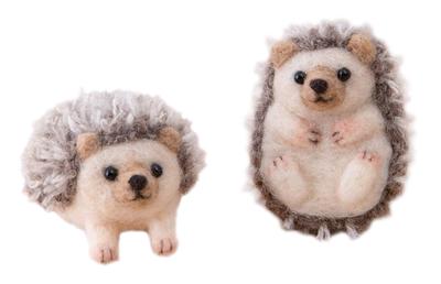 Hamanaka Wool Felting Needle Felted Hedgehog Kit, Animals, H441-549