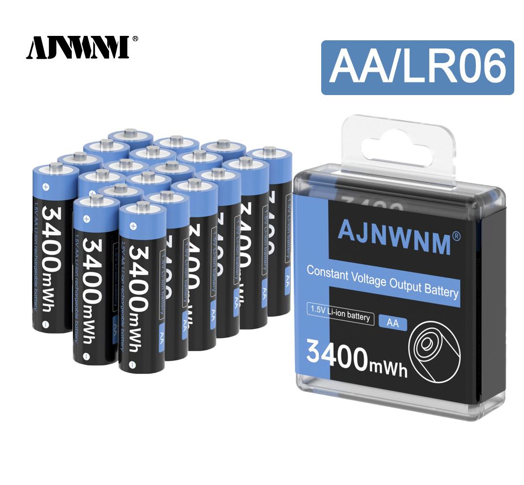 

AJNWNM 1.5V AA литий-ионная аккумуляторная батарея 3400mWh батарея AA 1.5V для часов, игрушек, камер, аккумуляторная батарея AA 1.5V