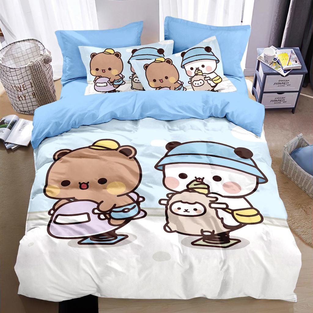 Cartoon Style Bear Bubu And Dudu Duvet Covers, Kids Bedding Set Quilt Cover Twin Full Bedroom Bed Decor For Teens Best Gifts