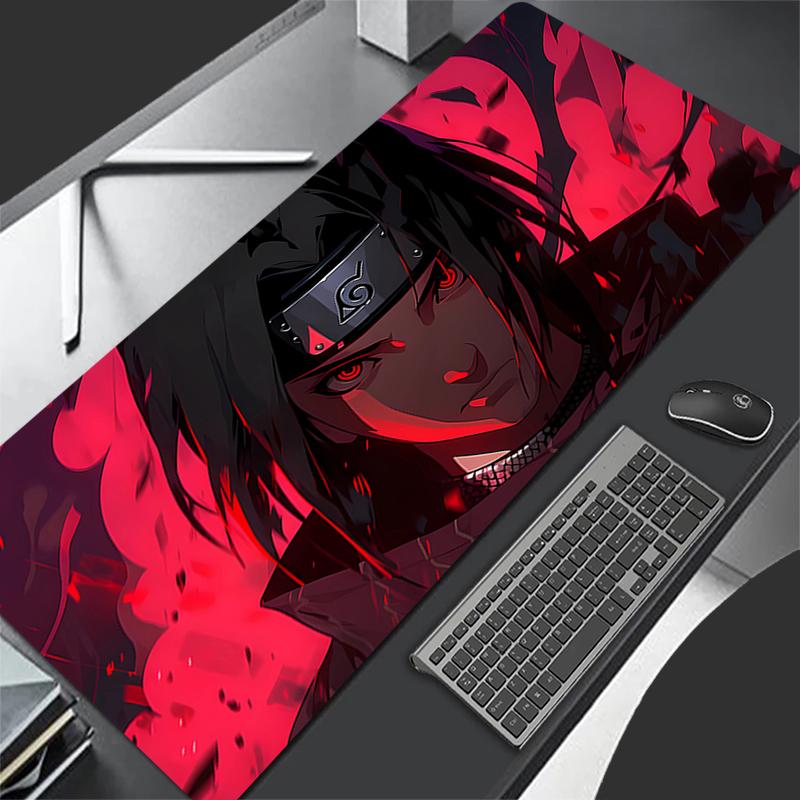 Colorful Mouse Pad Naruto Itachi Uchiha Anime Gamer Gaming Varmilo Keyboard Pad Pc Computer Rubber Desk Mat Lock Edge Mousepad