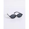 Daiso [uv Protection Up To 99 ] Chic Round Sunglasses Black