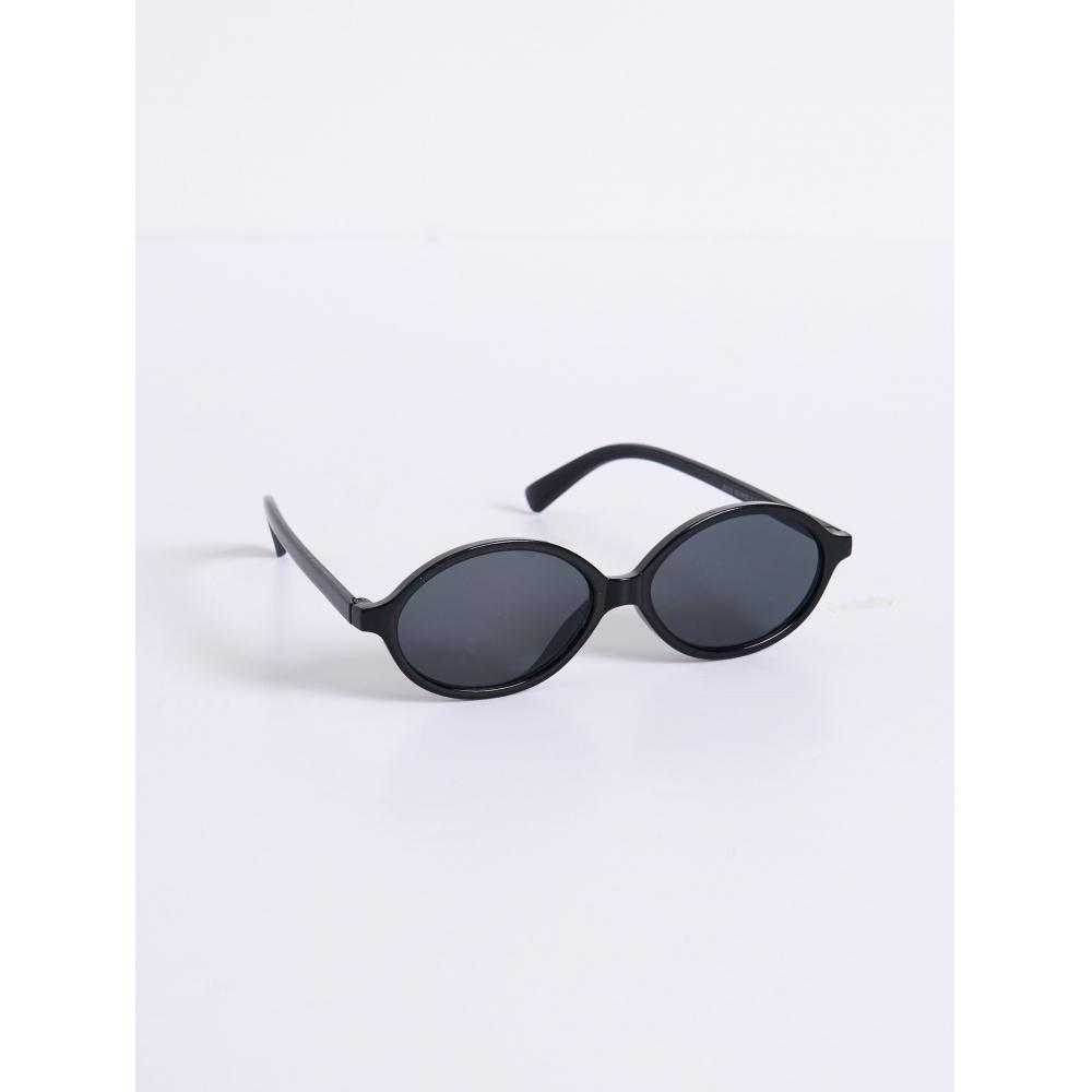 Daiso [uv Protection Up To 99 ] Chic Round Sunglasses Black