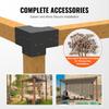 Pergola Bracket Kit 6''x6'', Inner Size 5.6"x5.6 4pcs 3-Way Heavy Duty Corner Bracket Woodworks DIY Post Base Kit, Easy Installation Wooden Beams for