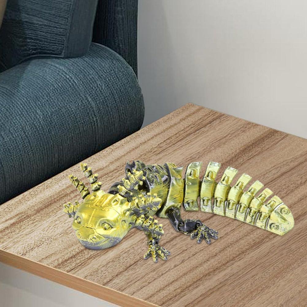 2pcs 3D Printed Axolotl Desk Toy Collectible Articulated Figurine Desk Toy Articulated Axolotl Stress Relief Home Desktop Decor