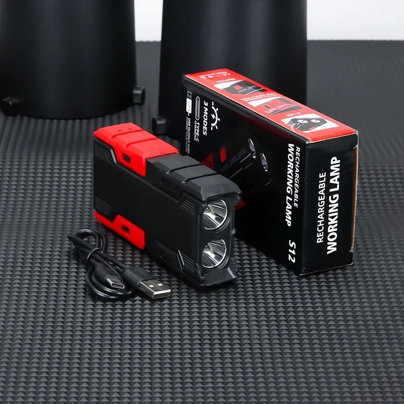 Portable LED Flashlights USB Rechargeable Torch with 3 Modes Flashlight Emergency Power Bank Outdoor Camping Fishing Searchlight