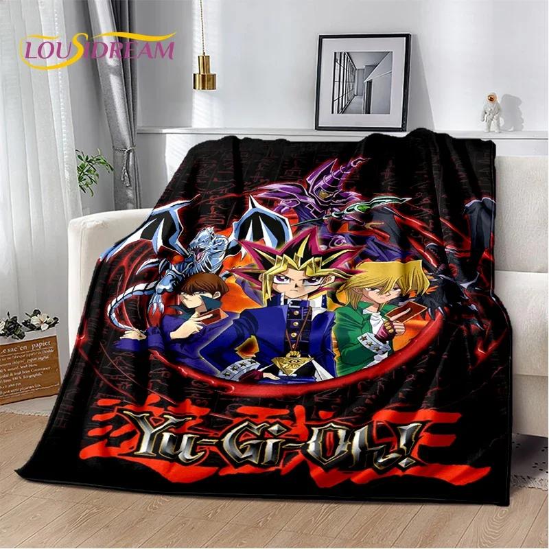 2025 New Yu-Gi-Oh Blue Eyes Dragon Monster Gold Card Cartoon Game Soft Blanket,Soft Throw Blanket for Home Bedroom Bed Sofa Gift