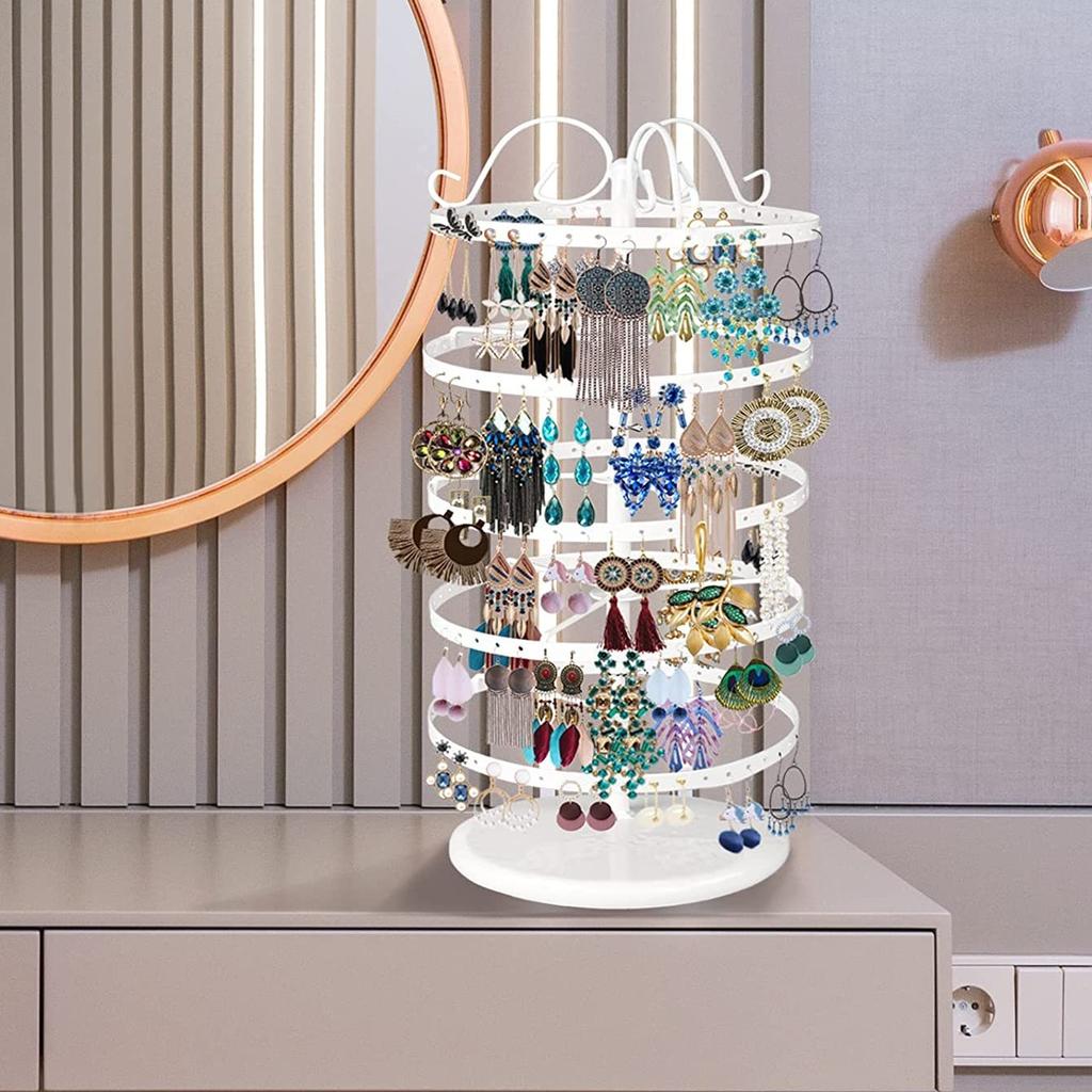 Home Multifunctional Rotating Jewelry Storage Display Rack, Made of Iron, Can Store Earrings, Earrings, Studs, and Earrings
