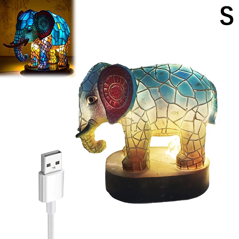 Animal Table Lamp Series,Stained Glass Cat,Dragon,Wolf,Horse,Owl,Dolphin,Turtle,Elephant,Mermaid Table Lamp Night Light
