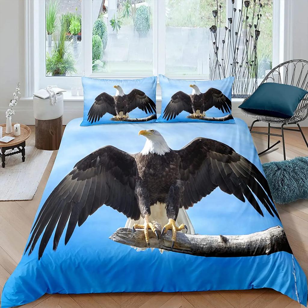 Comforter Eagle Wild Animal Pattern Polyester Comforter King Queen Full Twin Size For Kids Teens Adults Bedding Set